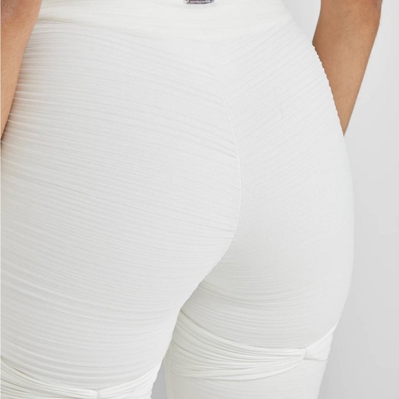 NWT - Manière De Voir Shirred Mesh Overlay Flared Leggings - Picture 4 of 8